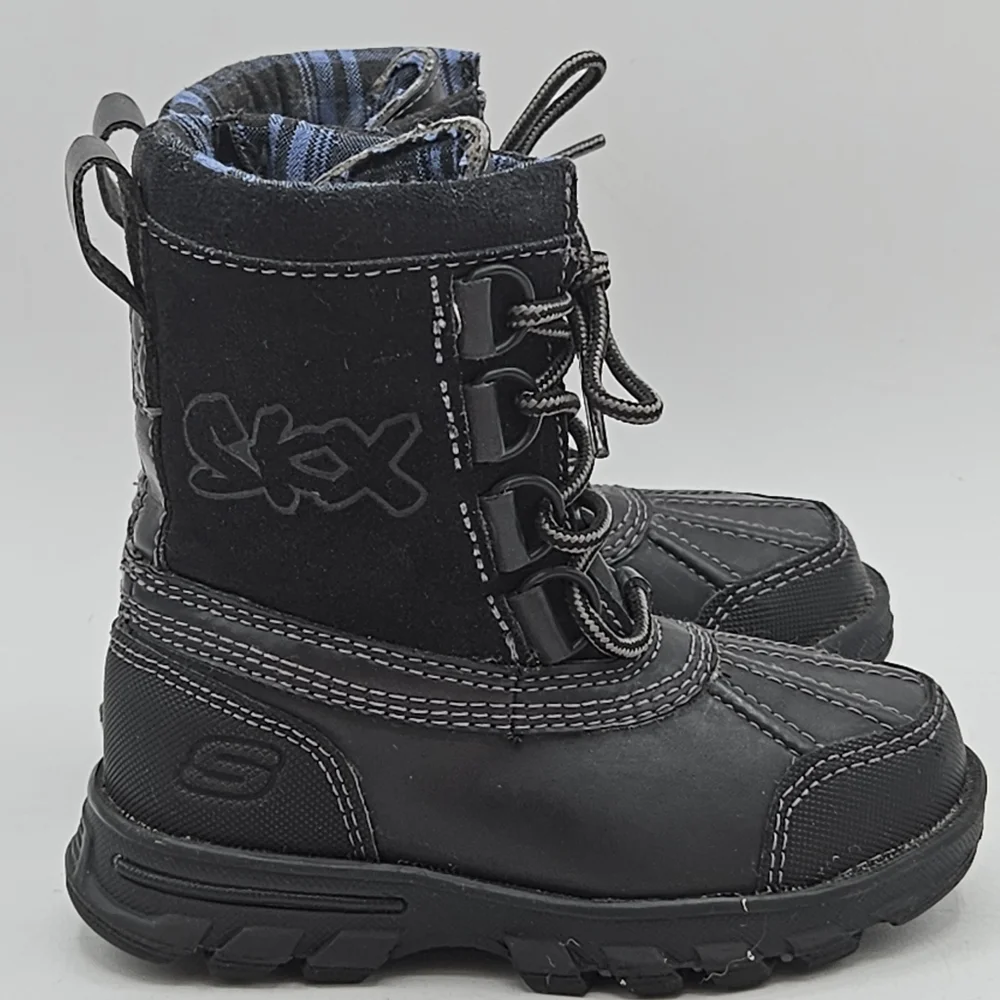 Sketchers Skx Black Waterproof Winter Boots Size 6
